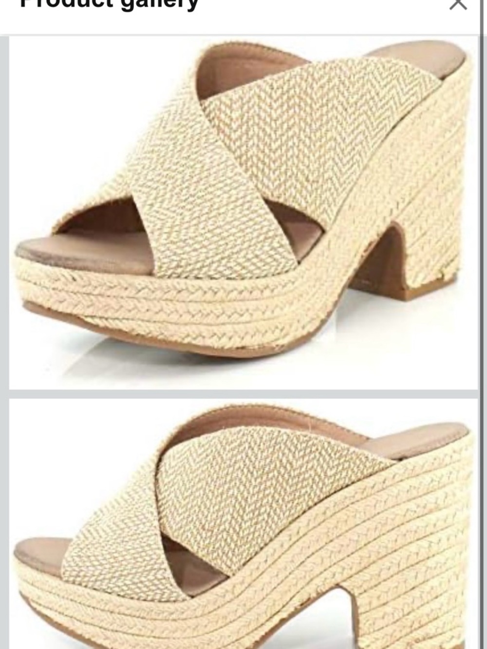 Platform Heels, Cream Woven Chinese Laundry